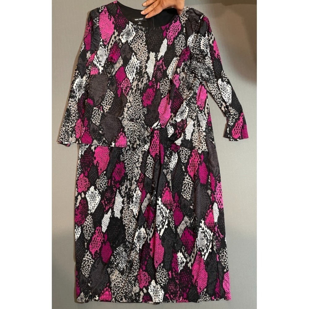 Women's Nine West Mock‎ wrap dress-multicolored size 16